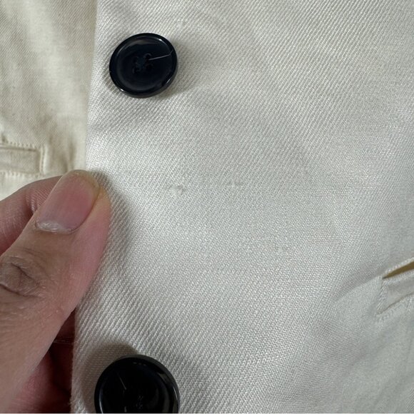 Anthropologie Maeve Ivory Tailored Linen Vest Size M Chic Workwear Office - Picture 9 of 16